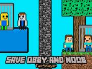 بازی نجات Obby و Noob دو بازیکن آنلاین