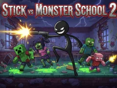 بازی Stick vs Monster School 2 آنلاین