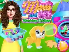بازی مادر و تیلور لباس‌ها را می‌شویند آنلاین