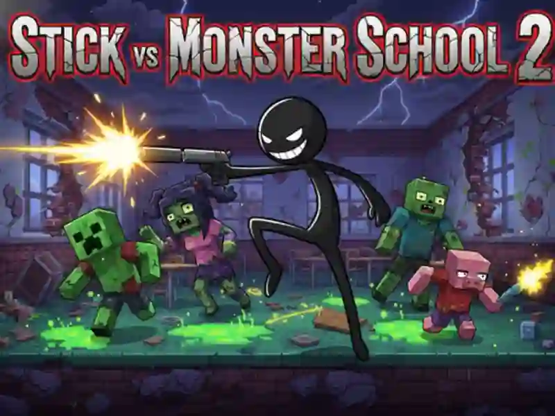 بازی Stick vs Monster School 2 آنلاین